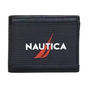 Nautica 남성용 바이폴드 가죽 지갑 | RFID 차단 신분증 창 카드 슬롯 정리 내구성 스타일리시, 고무/가죽