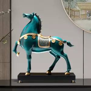 말 모형 인테리어 조각상 청록색 사무실 조형물 집들이 회사 개업 선물