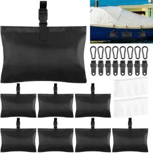 8팩 보트 커버 샌드백 계류 키트 계류용 가중 가방 자동차 RV 무게용 1680D 해상 등급 방풍 방수 타프