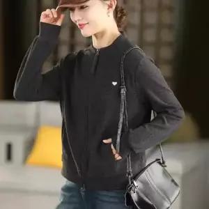 엘럽 여사친 니트 캐주얼 오리털 카디건 후드 양면 집업 긴팔 자수 양두 맨투맨 원템1