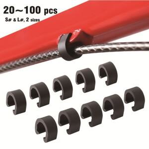 20 40 100피스 자전거 케이블 C-클립 클램프 MTB 도로 브레이크 변속기 시프트 프레임 버클에 대 한 플라스