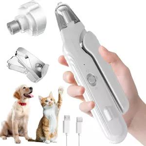 KWV 2 in 1 개와 고양이 손톱깎이 및 그라인더 라이트 - 오버컷 방지를 위한 업그레이드된 안전 가드