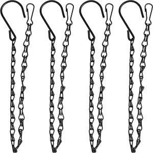 XDW-GIFTs 4팩 25.5인치 행잉 체인 새 모이통 조류 목욕 화분 랜턴 풍향계 바구니 광고판 장식 장식품 야외