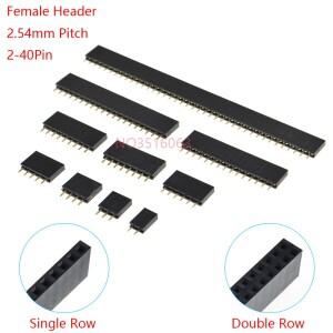 10피스 2/3/4/5/6/7/8/10/12/16/20/40 핀 단일 행 스트레이트 암 헤더 2.54MM 피치 커넥터 소켓 2P/3P/4P/1