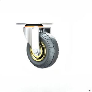 범용  고무 가구 캐스터  편도 조용한 헤비 듀티 브레이크 휠  데스크 카트용  1 개  3 인치  4/5