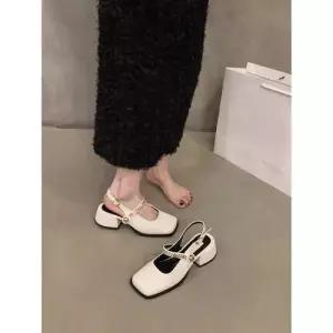 엘럽 여사친 블랙 봄여름 플랩 통굽 로퍼 샌들 메리제인 힐 프렌치 슈즈 박템5