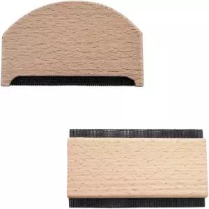 스웨터 빗 패브릭 면도기 - 나무 캐시미어 알약 제거기 2개 파우치가 있는 옷용 수동 충전 니트 모직