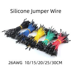 슈퍼 소프트 실리콘 점퍼 와이어  DIY 아두이노호환용 유연한 라인 커넥터  1 핀 듀폰 케이블  26AWG 수컷