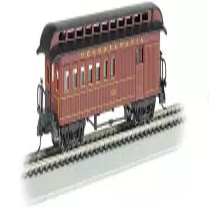 바흐만 인더스트리 Prr Ho 규모의 구형 자동차와 원형 클리어스토리 루프 결합