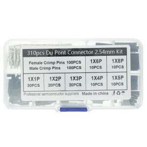 듀폰 와이어 점퍼 핀 헤더 커넥터 하우징 키트  수 크림프 및 암 터미널 피치 박스 포함  310 개/A 세트