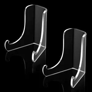 청풀 2피스 아크릴 플레이트 스탠드 투명 이젤 디스플레이 카드 홀더 사진책 그림책 그림 테이블 상단 홈