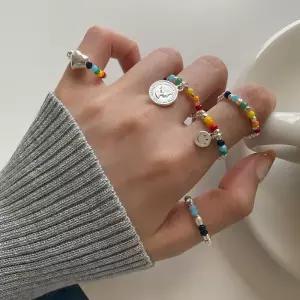 [디작소]여성 실버 925 레인보우 비즈 볼 끈 링 반지 (36462460)