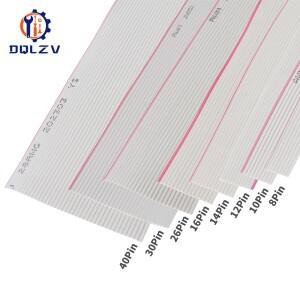 1/3/5미터 6/8/10/16/18/20/26/34/40P 1.27mm 피치 색상 회색 플랫 리본 케이블 레인보우 듀폰 와이어 IDC