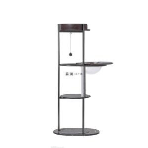 미니멀 고양이 럭셔리 디자인 프레임 캣폴 스틸 베이스 대리석 캣타워