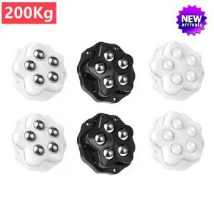 4피스 마그네틱 접착  음소거 공 범용 휠 200Kg 5 구슬 가구 캐스터 바퀴 스테인레스 스틸 360 ° 회전