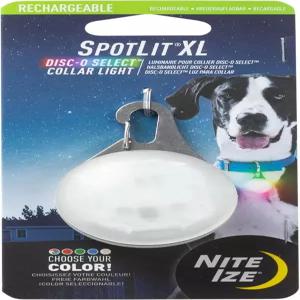 Nite Ize SpotLit XL 충전식 칼라 라이트 - LED 조명이 있는 카라비너 키체인 클립 반려견 목걸이용 색상