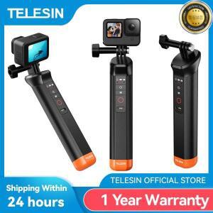 TELESIN 부력 바 Selfie 스틱 Gopro Hero 9 10 11 12 13 용 핸드 스트랩 무선 원격 제어가있는 방수