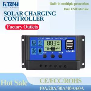 MPPT 태양열 충전 컨트롤러 30A 40A 50A 60A 100A 듀얼 USB LCD 디스플레이 12V 24V 태양 전지 패널 충전기
