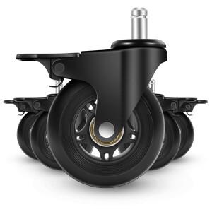 3/5 팩 사무실 의자 캐스터  견고한 바닥 매트 카펫매트 카펫 러그용  롤링  3 인치 잠금 가능 헤비 듀티