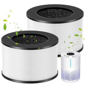 M01 교체 필터는 MOOKA 공기청정기와만 호환되며 3 in 1 프리 필터 헤파 고효율 활성탄 여과 시스템 2팩입니다 DS-5Z DS-KI