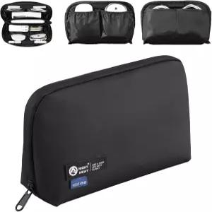 바로 여행용 테크 파우치 방수 코드 케이스 전자제품 정리함 여행 케이블 휴대폰 충전기 액세서리 (블랙 )