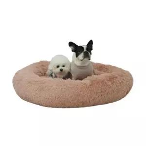 [반려] 강아지 원형 털쿠션 핑크 대형 1P 고양이 방석 침대