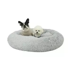 [반려] 강아지 원형 털쿠션 그레이 소형 1P 고양이 방석 침대