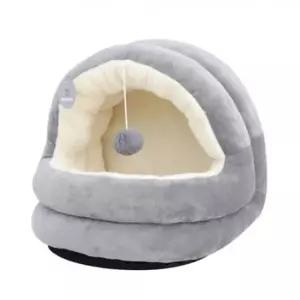 [반려] 고양이 동글이 방울 하우스 그레이 1P 방석 숨숨집