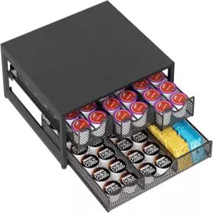 카운터용 커피 포드 홀더 3개의 풀아웃 72개의 K-컵 서랍 스테이션 가정 주방 사무실 기숙사용 슬라이딩