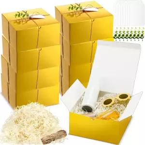 Crtiin 8팩 선물 상자 세트 8 x 4 인치 금종이 신부 들러리 제안 결혼식 발렌타인데이 부활절 어머니의 날