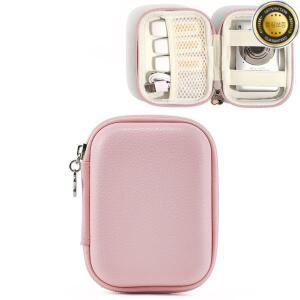 CAMKORY용 디지털 카메라 케이스 액세서리 SD 카드용 메쉬 포켓이 있는 소형 여행용 컴팩트 홀더(핑크)