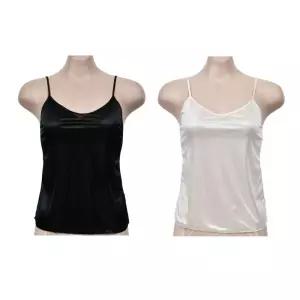 부드러운 여성 광택 끈나시 슬립 qok8+5xkI