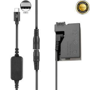 PD USB-C 어댑터 케이블이 포함된 DR-E8 더미 배터리 Canon EOS 550D 600D DSLR 카메라용 LP-E8 교체