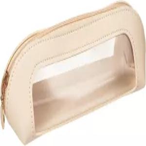 Gtheyly 작은 양면 클리어 메이크업 가방 - 방수 휴대용 브러시 PU 가죽 여행용 케이스 화장품 정리 파우치