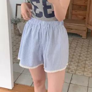 [신상오픈런]여성 레이스 스트라이프 여름 반바지 끈 조절 면 숏팬츠 (36231602)