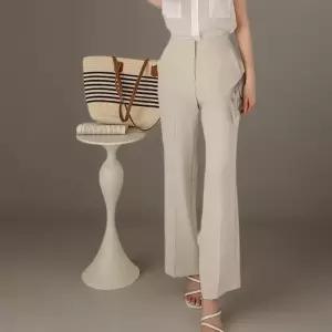 [신상오픈런]여성 여름 하객용 린넨 부츠컷 스판 주름방지 슬랙스 (33265408)