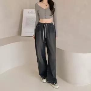 [신상오픈런]밴딩청바지 휘뚜루 허리끈 라이트블루 코튼팬츠 (30100559)