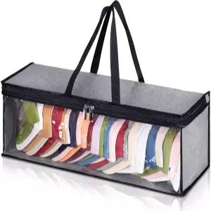 야구 모자 정리함 키티 이중 휴대용 손잡이와 지퍼 잠금 장치가 있는 대형 보관 가방 랙 회색