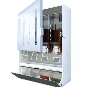 무타공 벽걸이 양념통 그레이 벽부착 선반 디스펜서 소스