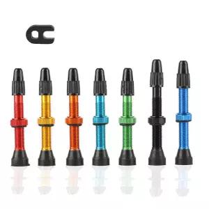 2 개/가방 자전거 튜브리스 Presta 밸브 줄기 알루미늄 합금 40mm 44mm 48mm 60mm 80mm 코어 제거 도구