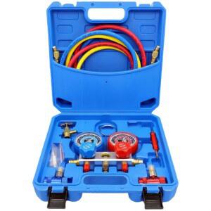 R1234YF AC 게이지 3방향 키트 에어컨 세트 커플러 자동차 매니폴드 재충전 1234YF 호스