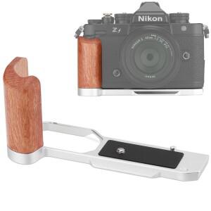 LEFTFOTO 카메라 L 자형 브래킷  니콘 호환 ZF 나무 핸드 그립  내장 아르카 퀵릴리즈 플레이트 (실버)