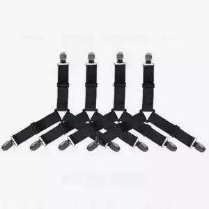 이불 침구 침대 시트 매트리스 고정 밴드 클립 4개 세트 블랙