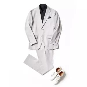 맨잇슈트 봄 여름 초경량 구김감 적은 라이트 그레이 밴딩 슬림 셋업정장IS 871456