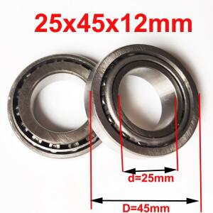 25YM1 45Y1 25X45X12 25YM1/45Y1 45KS-25Y 테이퍼 롤러 베어링 바이크 오토바이 조향 칼럼지지 콘 + 컵 단