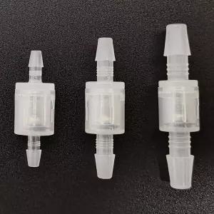 1/4 3/16 1/8 체크 밸브 PP 플라스틱 비복귀 pvdf 단방향 공기 및 물 오존 용수철 낮은 개방 압력