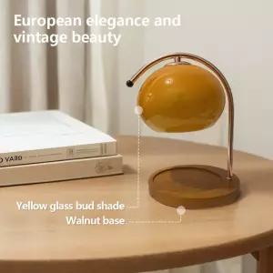 타이머가 있는 나무 받침대 캔들 워머 램프 북유럽 스타일 왁스 조광 가능한 모던 멜팅 라이트 가정 사무실