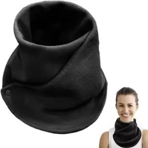 울리겟 더블 버튼 따뜻한 넥 겨울 폴라 플리스 게이터 스키 사이클링용 솔리드 컬러 스카프