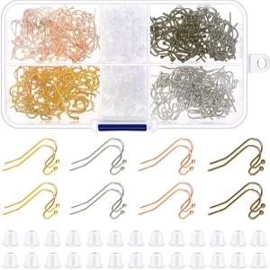 귀걸이 후크 Audab 480개 제작 키트에는 240개의 프렌치 이어 와이어와 백이 포함되어 있으며 주얼리 용품