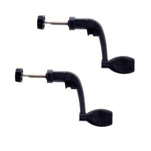 2Pcs 블랙 범용 플라스틱 파워 핸들 낚시 릴 크랭크 암 회전 휠 그립